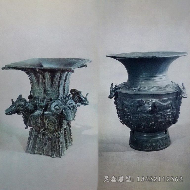 吉安四羊方尊城市景观铜雕