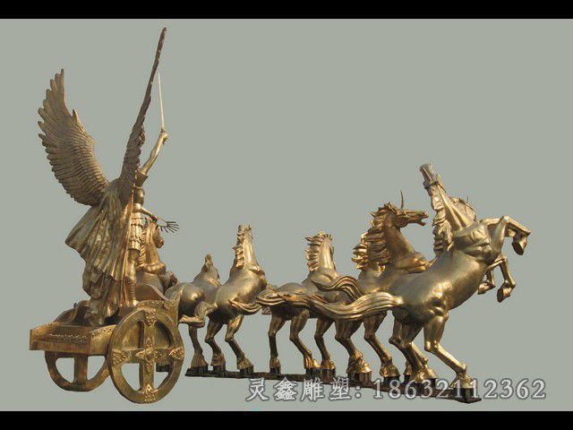 抚州阿波罗战车校园景观铜雕