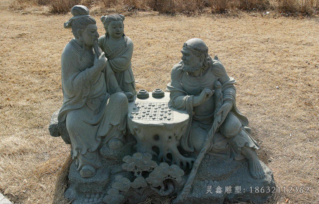 新余八仙下棋公园小品铜雕