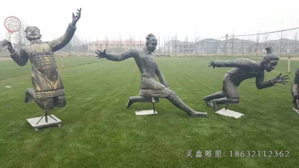 吉安兵马俑广场人物铜雕