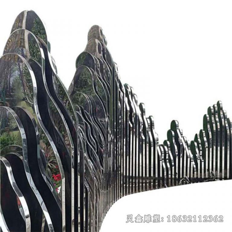 吉安不锈钢镜面假山城市雕塑