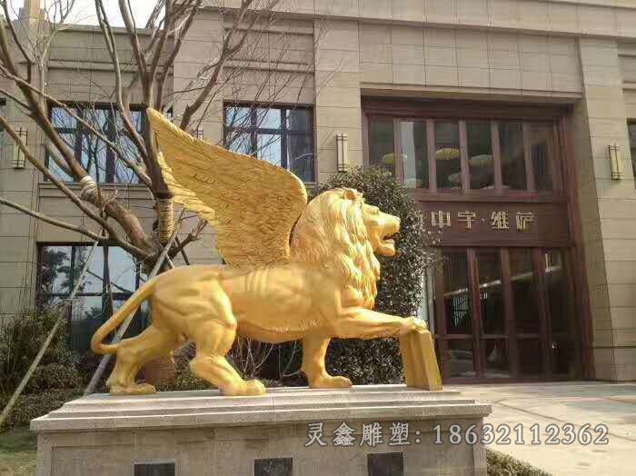 宜春展翅狮子城市景观铜雕