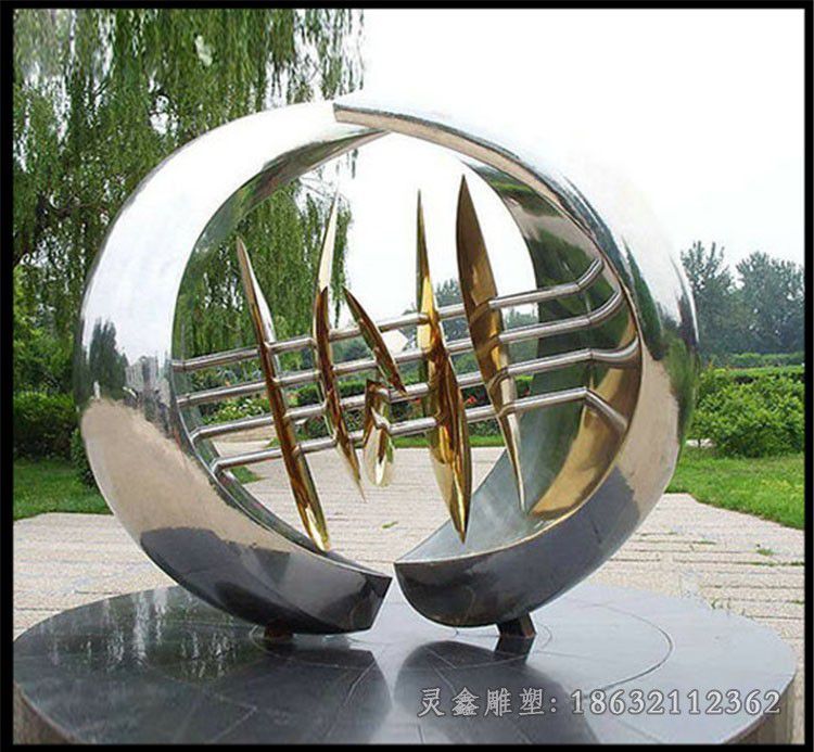 南昌不锈钢抽象海豚广场景观雕塑