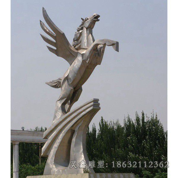 南昌不锈钢抽象几何马广场雕塑