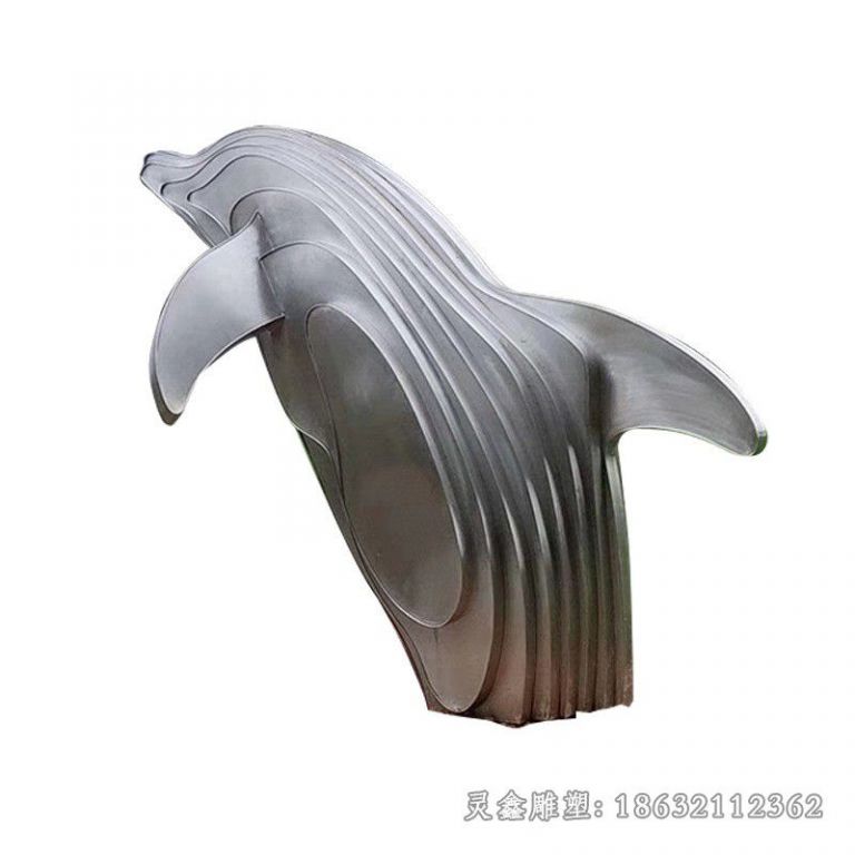 九江不锈钢抽象几何海豚广场雕塑