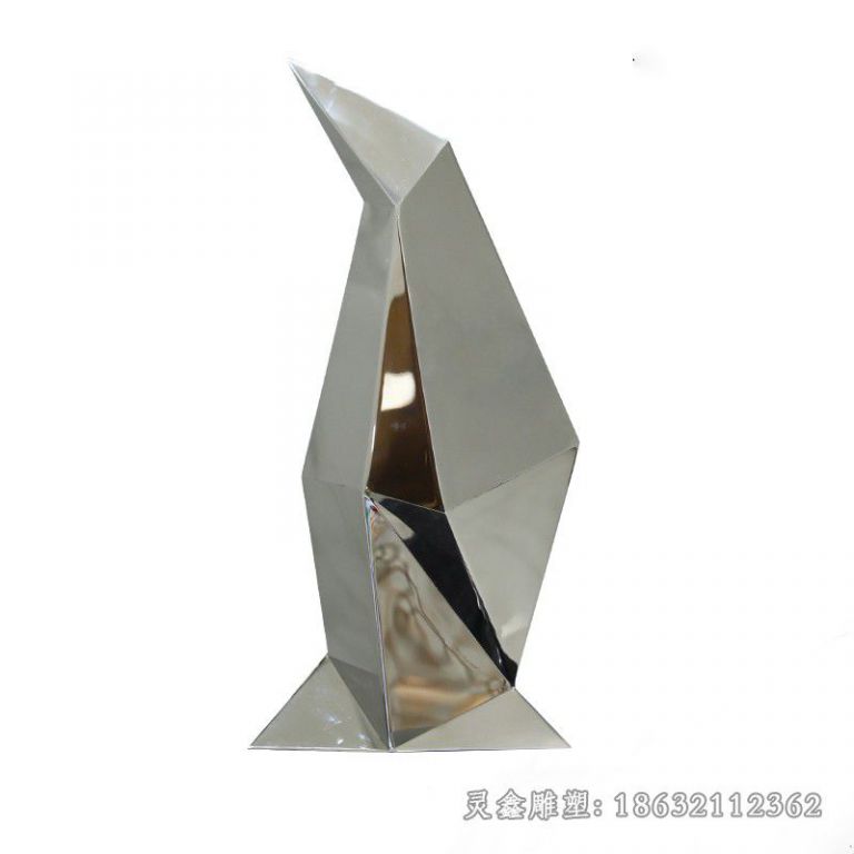 南昌不锈钢抽象几何企鹅雕塑