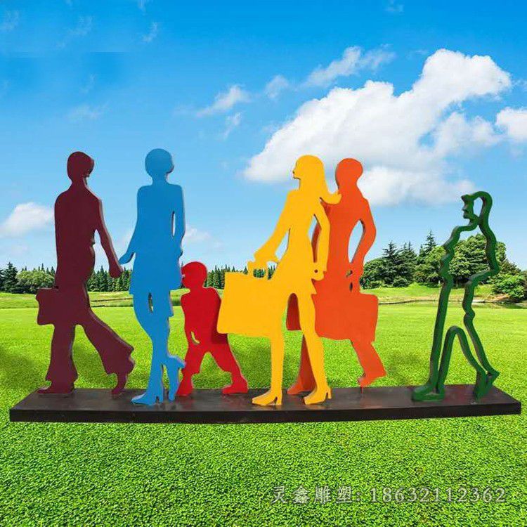 萍乡不锈钢抽象剪影人物雕塑