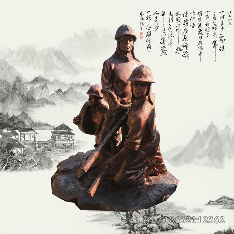 吉安守护生命消防员广场铜雕