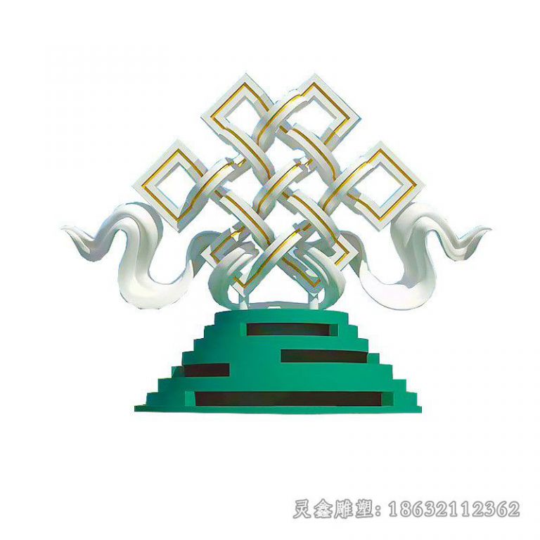 宜春不锈钢彩绘菱形广场雕塑