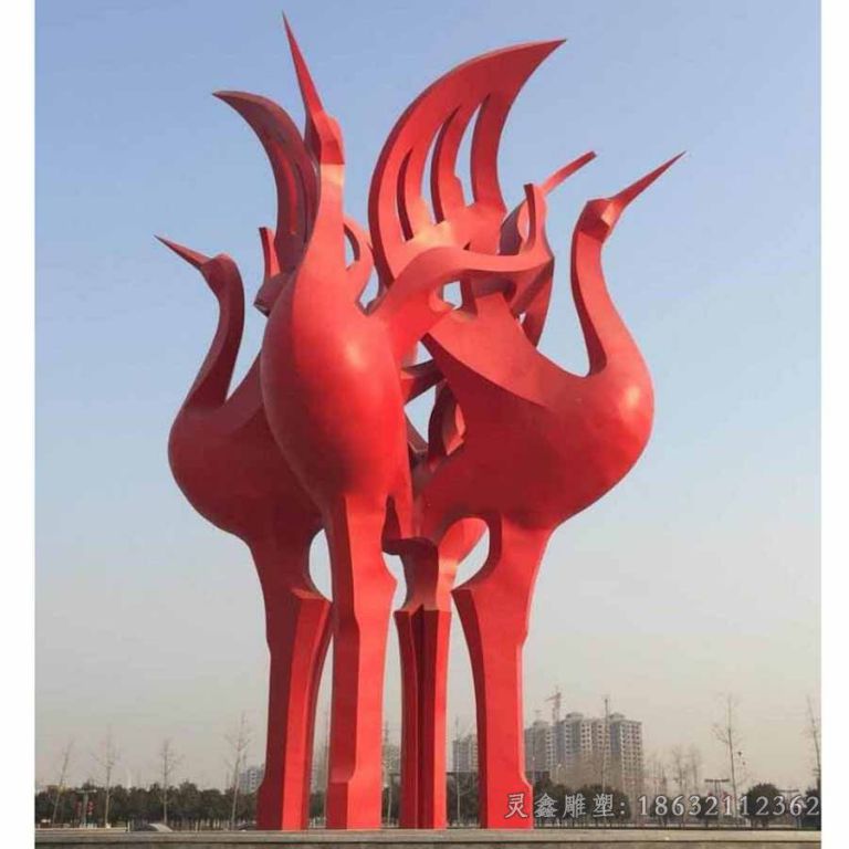 抚州不锈钢抽象动物广场雕塑