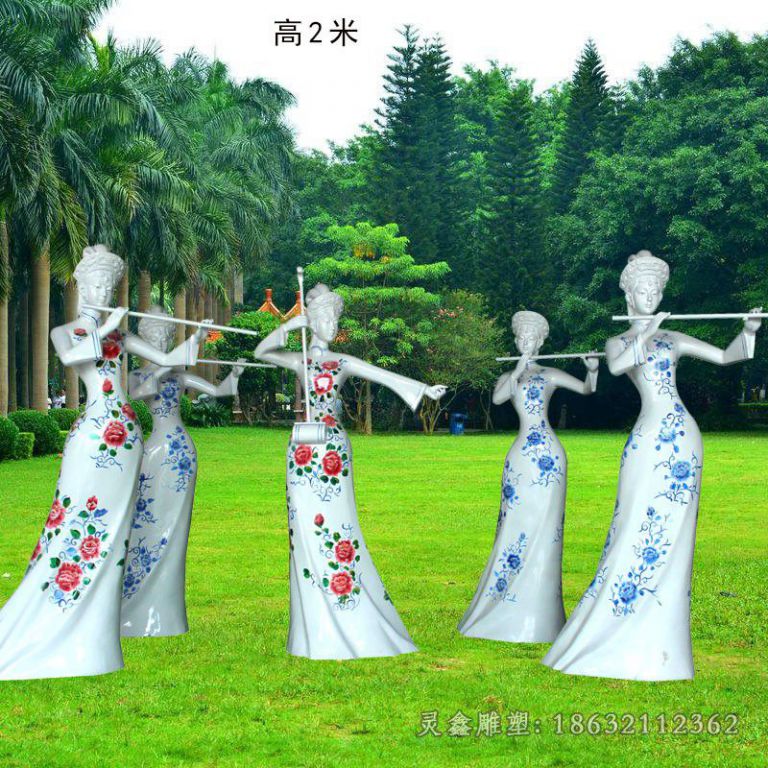 上饶彩绘吹拉弹唱人物景观铜雕