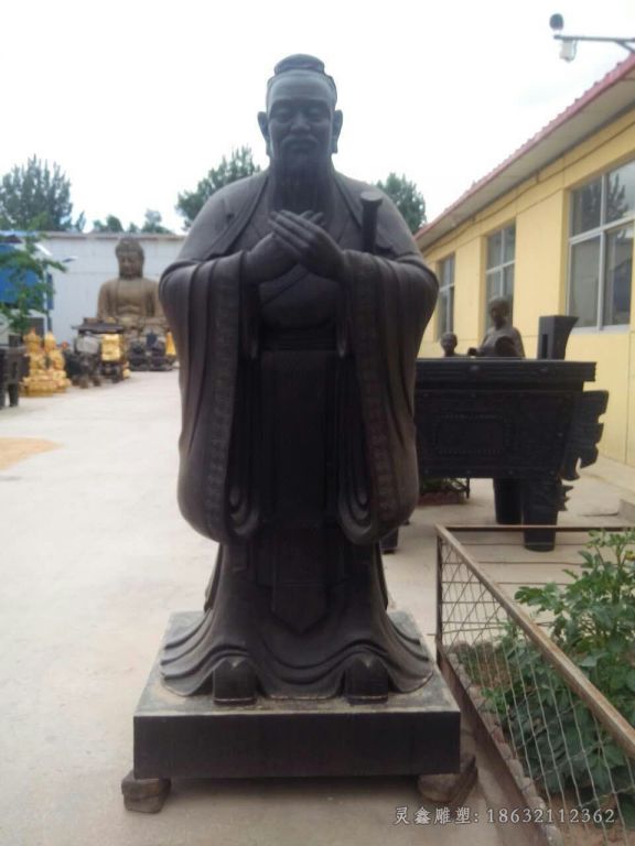 上饶古代孔子城市人物铜雕