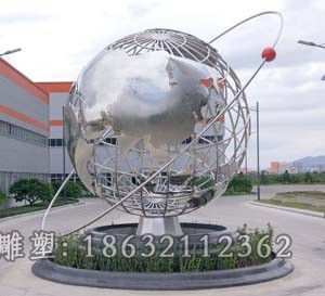 赣州不锈钢镂空地球仪公园雕塑