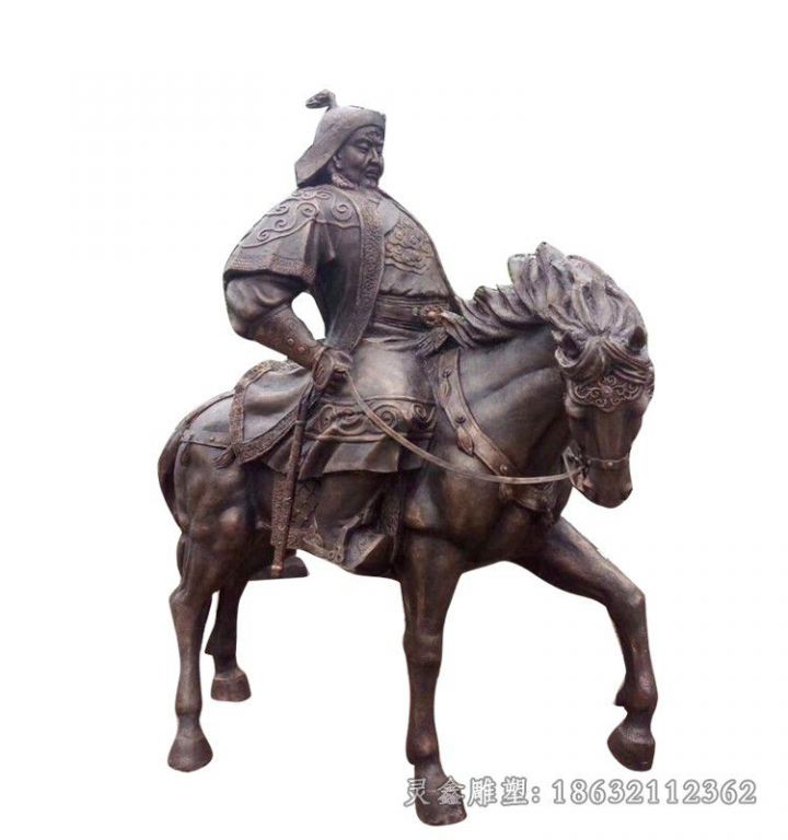 吉安成吉思汗骑马广场景观铜雕