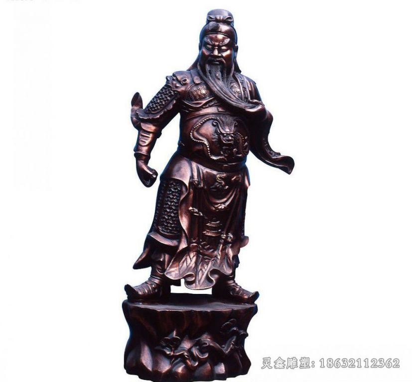 景德镇紫铜关公像城市人物铜雕