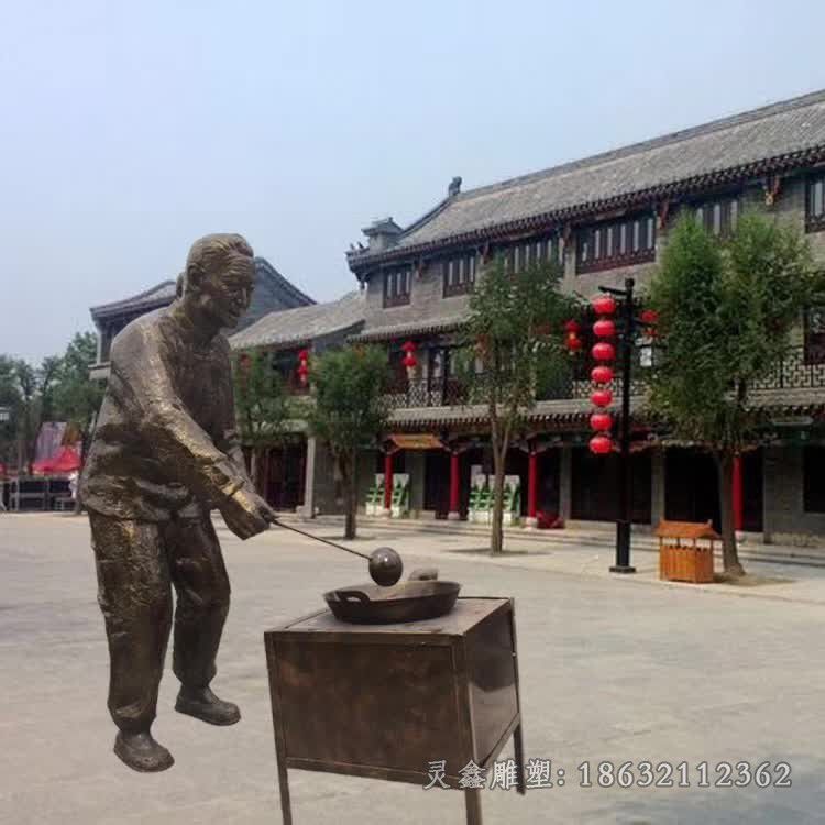 鹰潭炒菜民俗人物广场铜雕