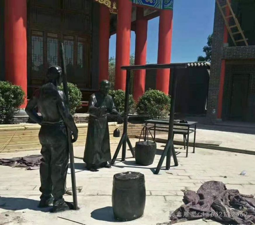 赣州称东西城市人物铜雕