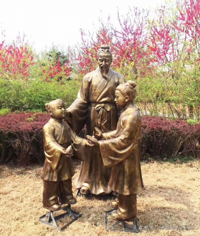 鹰潭成语故事孔融让梨铜雕