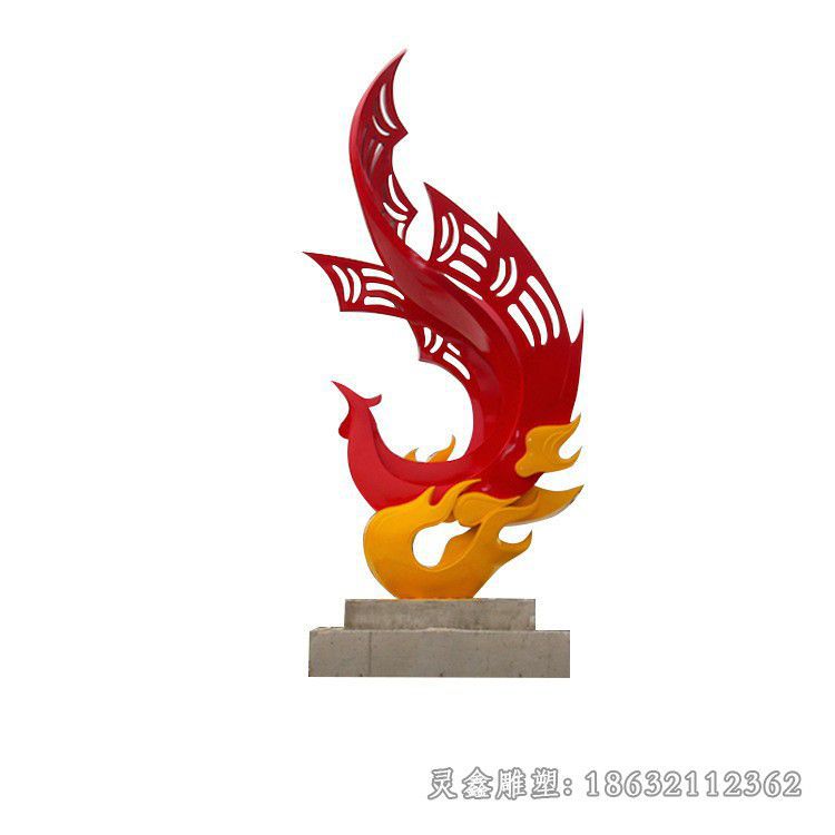 九江浴火凤凰广场不锈钢雕塑