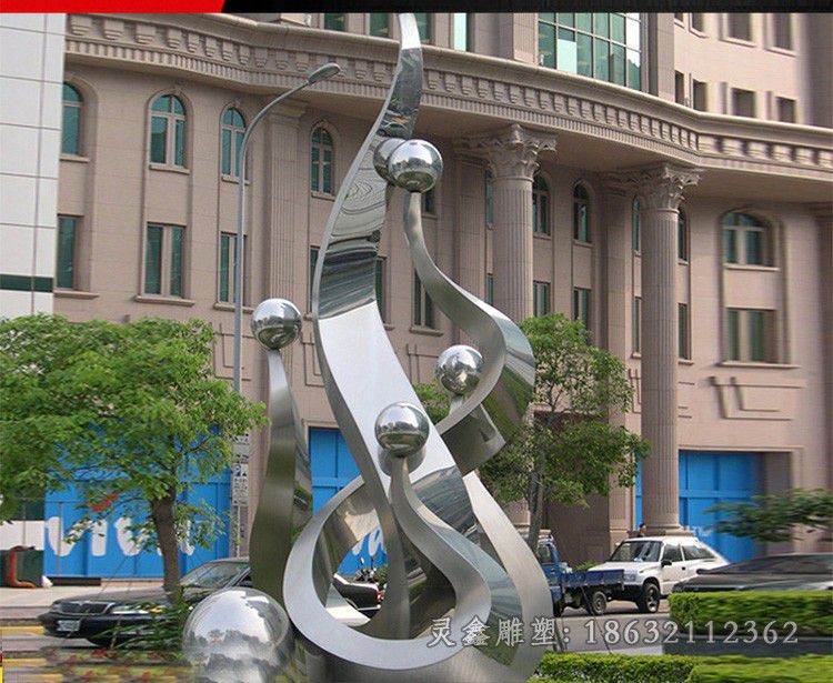 上饶不锈钢抽象跳舞小区景观雕塑