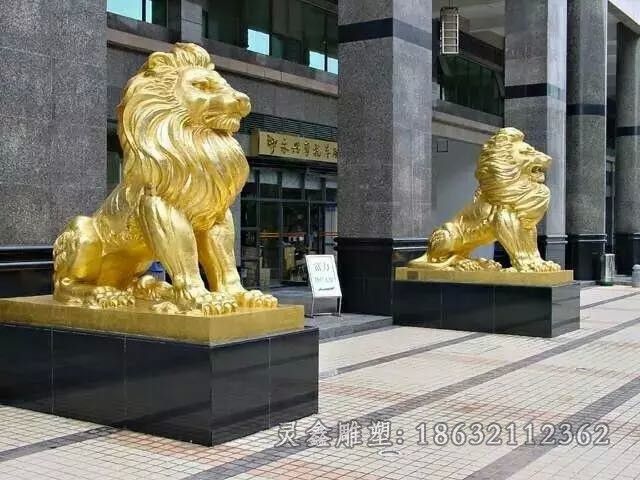 抚州金色狮子公园景观铜雕