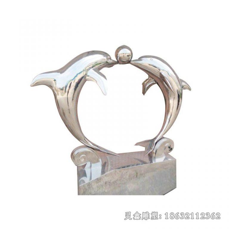 南昌不锈钢嬉戏海豚广场雕塑