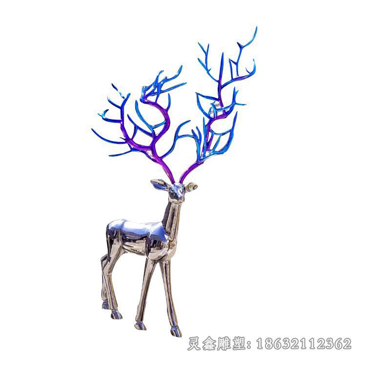 南昌不锈钢彩绘叉角鹿雕塑