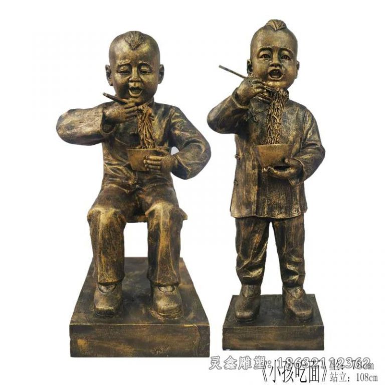 南昌民俗吃面街边小品铜雕