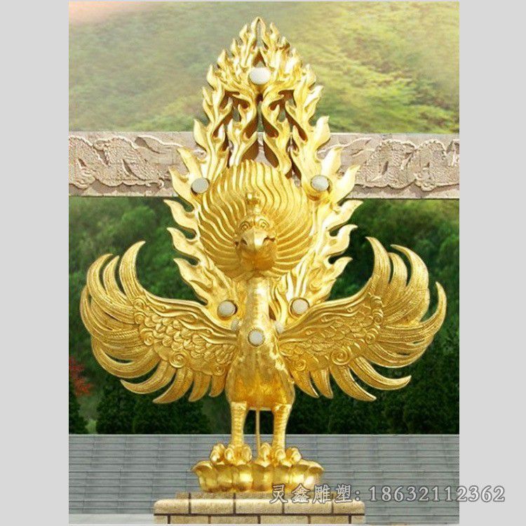 萍乡抽象凤凰广场动物铜雕