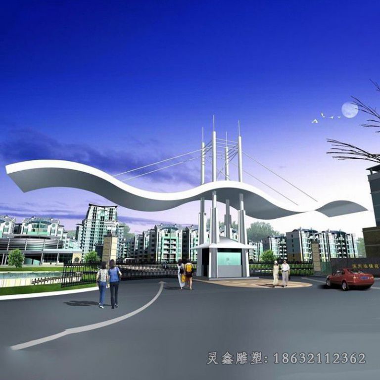 宜春不锈钢大门小区景观雕塑