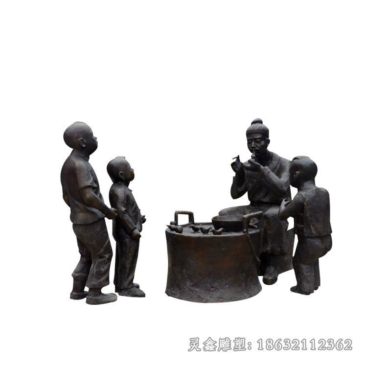 抚州吹糖人民俗人物城市铜雕