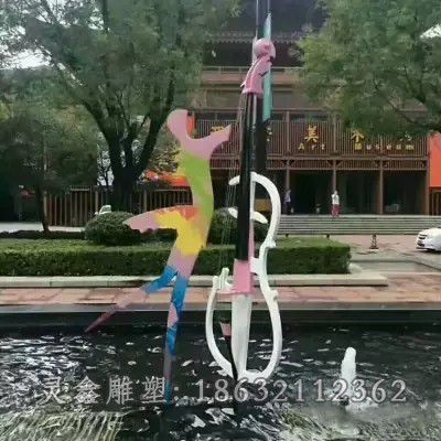 鹰潭不锈钢大提琴广场雕塑