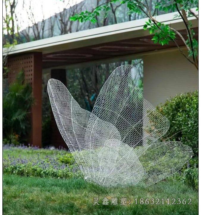 抚州不锈钢镂空白色蝴蝶雕塑