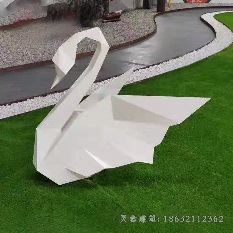 景德镇镜面天鹅城市不锈钢雕塑