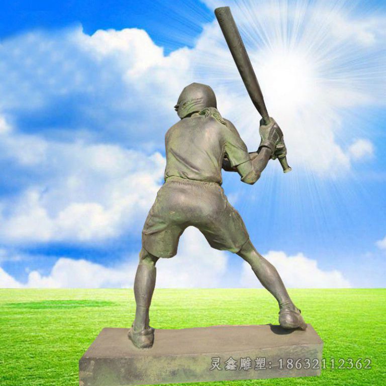 景德镇打棒球公园人物铜雕