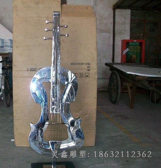 鹰潭不锈钢大提琴校园雕塑