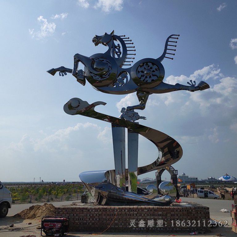 上饶不锈钢马踏飞燕景观雕