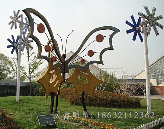 九江不锈钢抽象蝴蝶广场雕塑