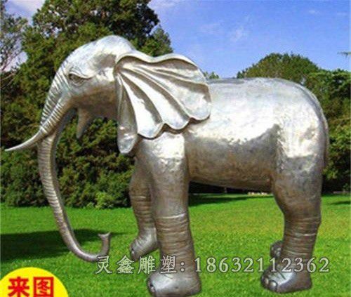 南昌不锈钢镜面大象城市雕塑