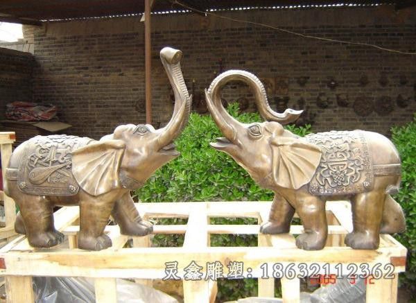 宜春情侣小象广场动物铜雕