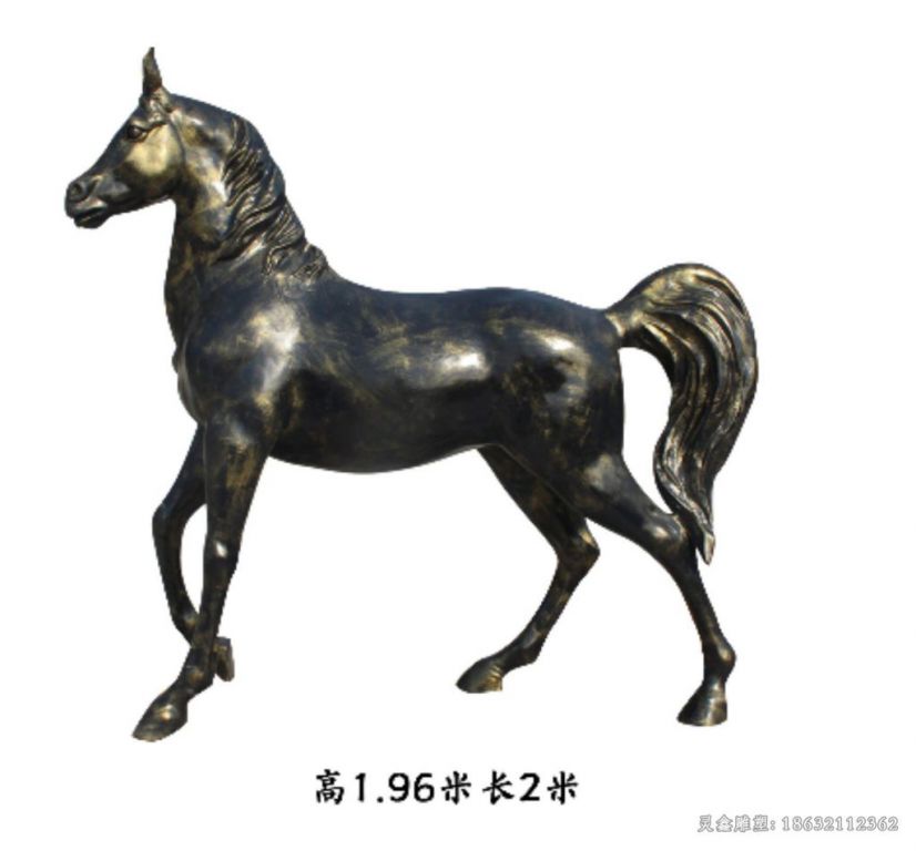 景德镇站姿马城市动物铜雕