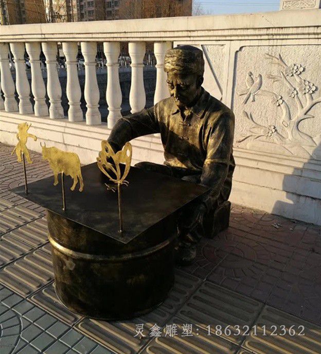 宜春民俗吹糖人景观城市铜雕
