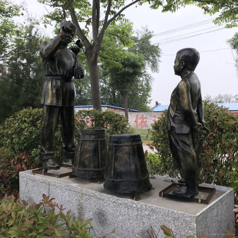 民俗打酱油人物铜雕 (3)