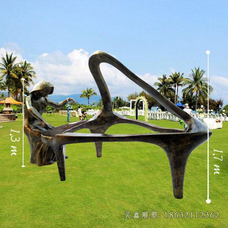 宜春弹钢琴公园景观铜雕