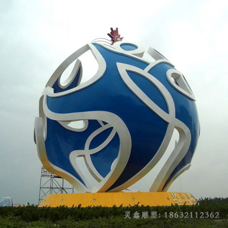 赣州不锈钢彩绘球城市雕塑