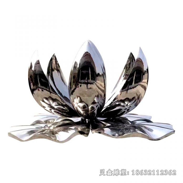南昌不锈钢镜面荷花校园雕塑