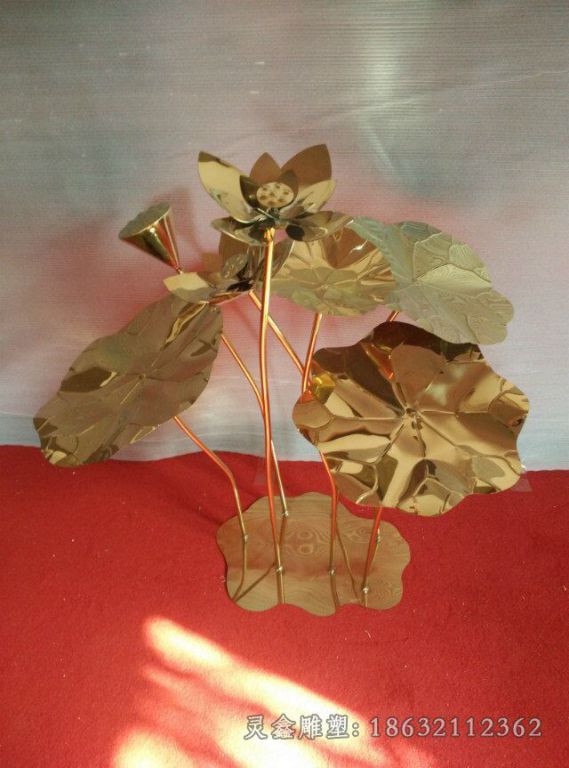 吉安抽象荷花广场景观铜雕