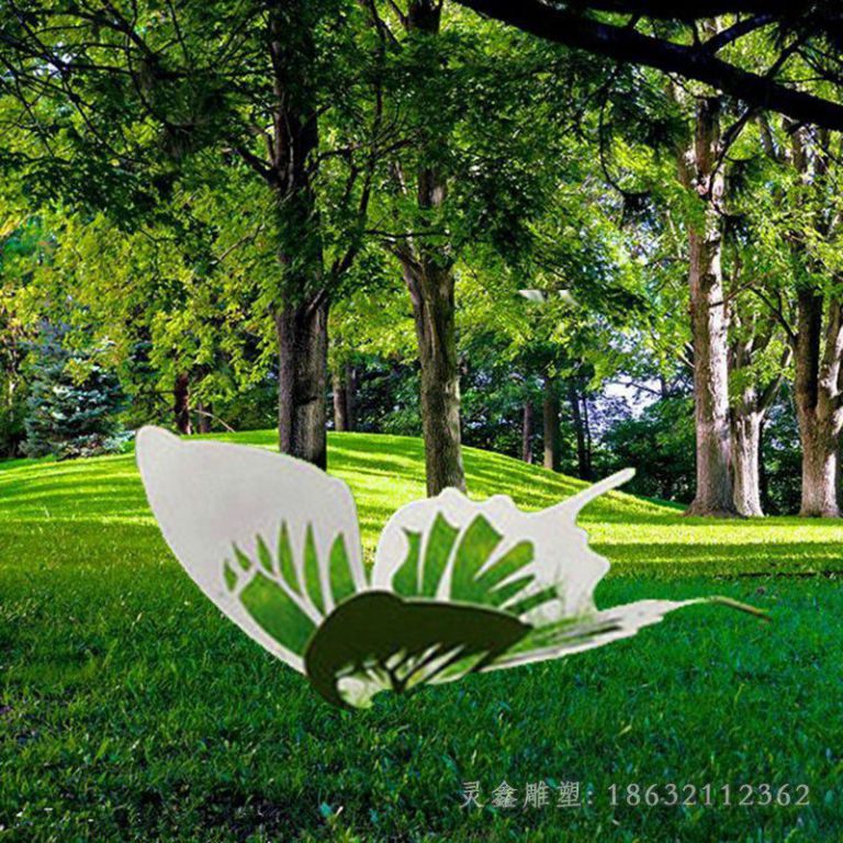赣州不锈钢镂空镜面蝴蝶雕塑