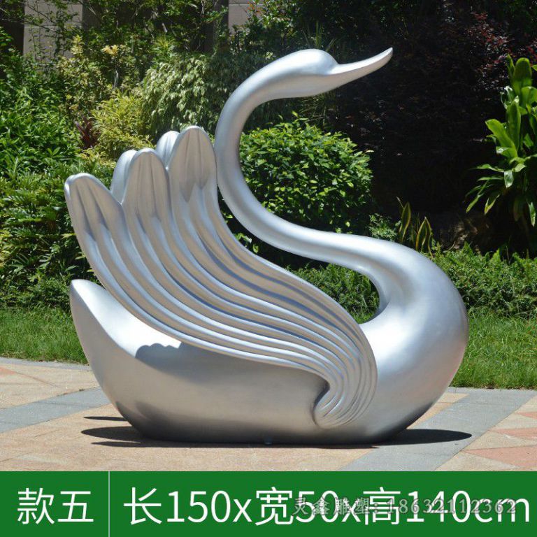 九江不锈钢镜面天鹅动物雕塑