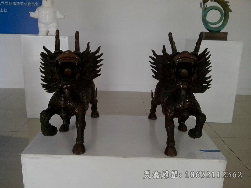 新余神兽麒麟校园动物铜雕